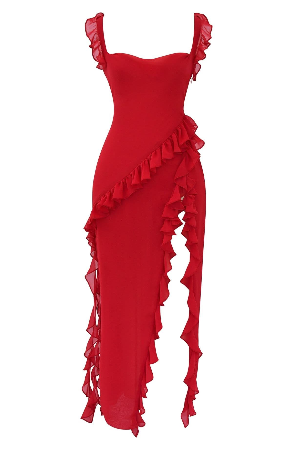 House of CB - Ariela Ruffle Side Slit Dress image 1